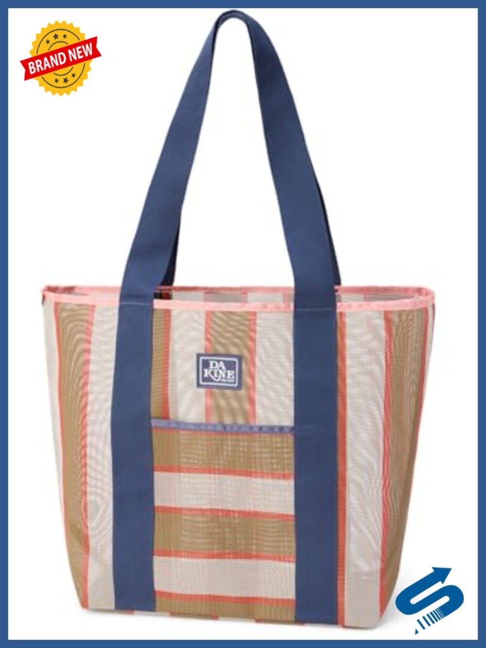 Large Mesh Tote Bag Coated Mesh Webbing Handles Beach Gym Travel